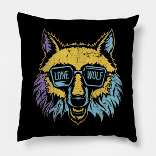 Lone Wolf Survives. Lone Wolf Excels. Pillow