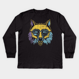 Lone Wolf Survives. Lone Wolf Excels. Kids Long Sleeve T-Shirt