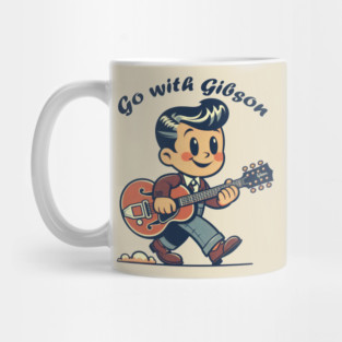 Classic rock guitar retro cartoon, 1930s, vintage cartoon Mug