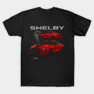2020 Ford Shelby GT500 – Red Supercharged Mustang Muscle Car Art with Cobra Emblem T-Shirt