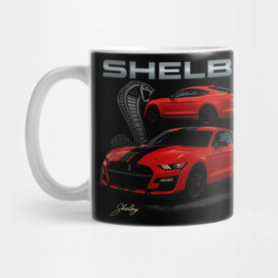 2020 Ford Shelby GT500 – Red Supercharged Mustang Muscle Car Art with Cobra Emblem Mug