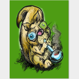 Shame of Life Squirrels smoking a pipe Posters and Art