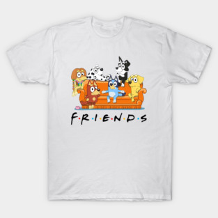 Cute Bluey Friends Vintage Cartoon T-Shirt