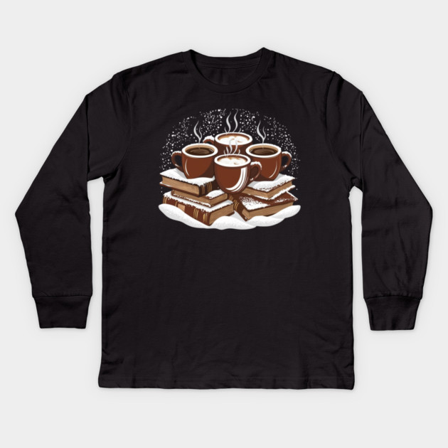Coffee and Book Lover's Corner Kids Long Sleeve T-Shirt by SR8891
