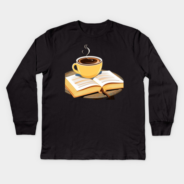 My Ideal Day Coffee and a Book Kids Long Sleeve T-Shirt by SR8891