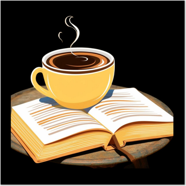 My Ideal Day Coffee and a Book Wall Art by SR8891