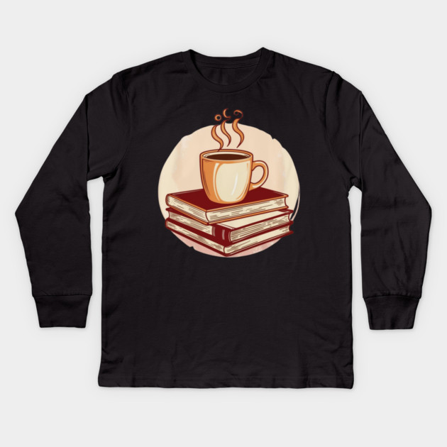 Fueled by Coffee and Books Kids Long Sleeve T-Shirt by SR8891