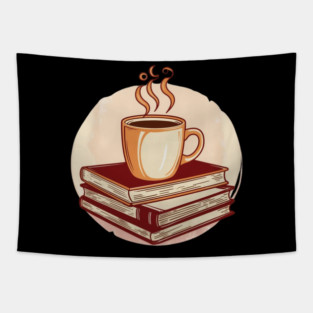 Fueled by Coffee and Books Tapestry