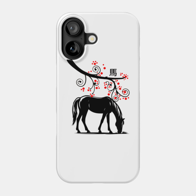 Chinese New Year Horse and Red Blossoms Phone Case by HolidayBug