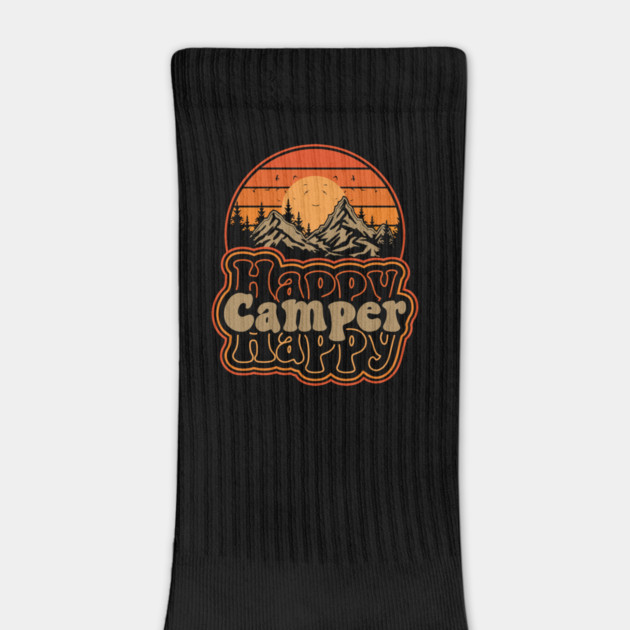 Happy Camper – Retro Mountain Sunset by Designed By Marty