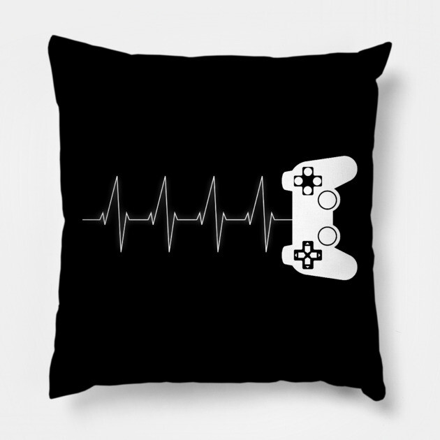 Gamer Heartbeat Pillow by UrbanLifeApparel