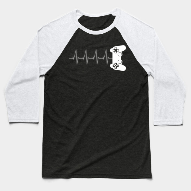 Gamer Heartbeat Baseball T-Shirt by UrbanLifeApparel