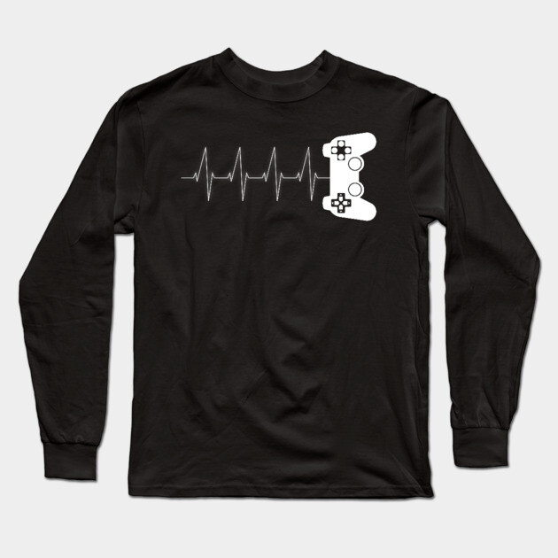 Gamer Heartbeat Long Sleeve T-Shirt by UrbanLifeApparel