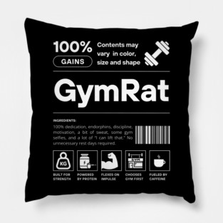 Gym Rat Definition Gym Humor Pillow