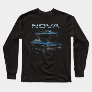 1970 Chevy Nova SS – Classic American Muscle Car Illustration Long Sleeve T-Shirt