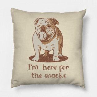 Here for the Snacks Cheeky Bulldog Pillow