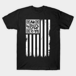 QR Code Trump Dance USA Flag Distressed T-Shirt