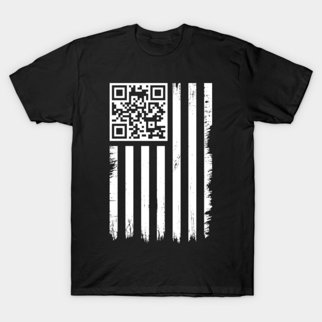 QR Code Trump Dance USA Flag Distressed T-Shirt by lisanna