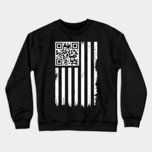 QR Code Trump Dance USA Flag Distressed Crewneck Sweatshirt