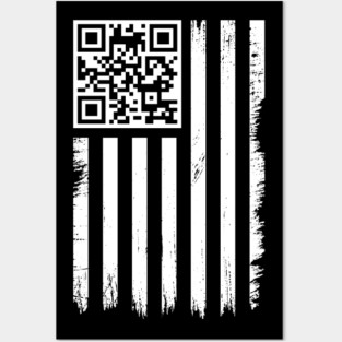 QR Code Trump Dance USA Flag Distressed Posters and Art