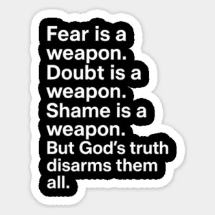 God's Truth Against Fear, Doubt and Shame Christian Gift Sticker