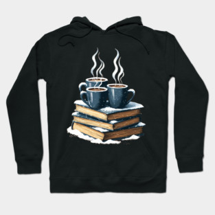 coffee books and snow Hoodie
