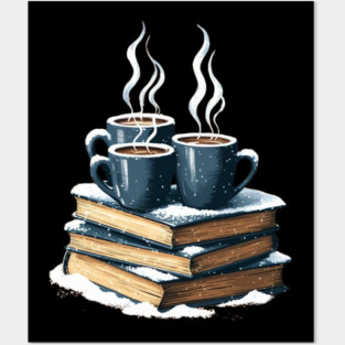 coffee books and snow Posters and Art
