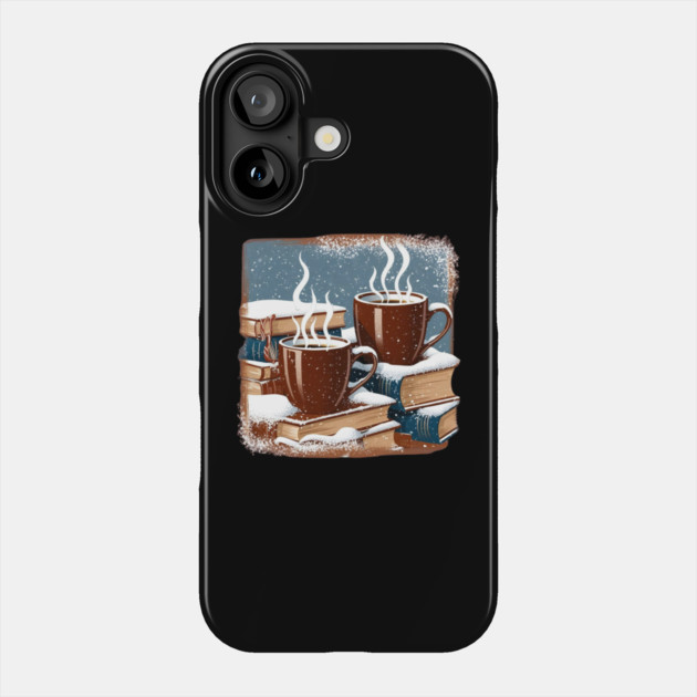 books coffee and snow Phone Case by SR8891