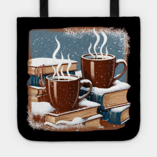 books coffee and snow Tote