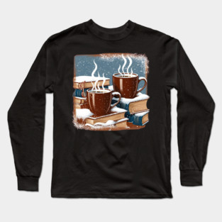 books coffee and snow Long Sleeve T-Shirt