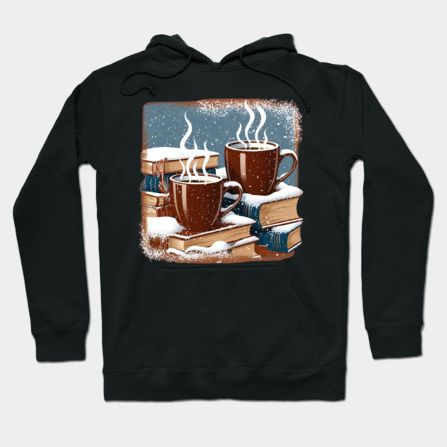 books coffee and snow Hoodie by SR8891