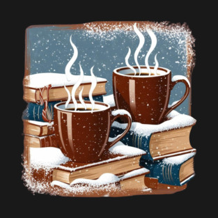 books coffee and snow T-Shirt