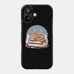 lover book coffee with snow life Phone Case