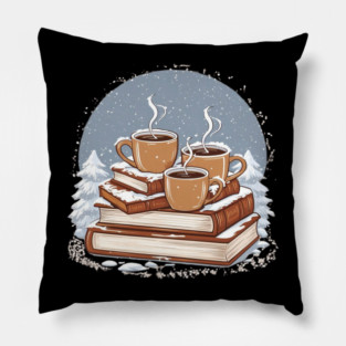 lover book coffee with snow life Pillow