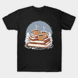 lover book coffee with snow life T-Shirt