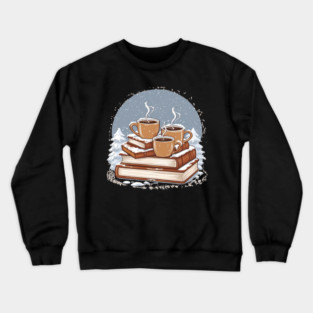 lover book coffee with snow life Crewneck Sweatshirt