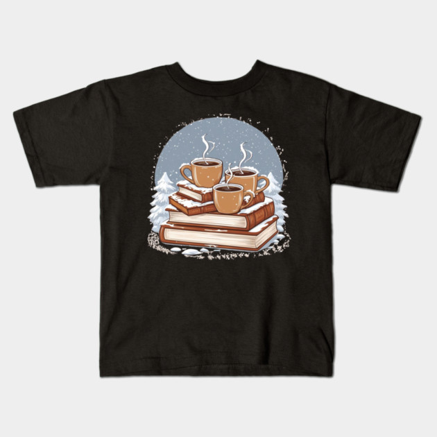 lover book coffee with snow life Kids T-Shirt by SR8891