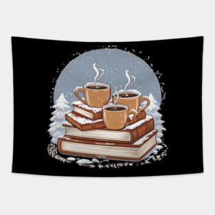 lover book coffee with snow life Tapestry