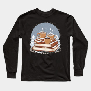 lover book coffee with snow life Long Sleeve T-Shirt