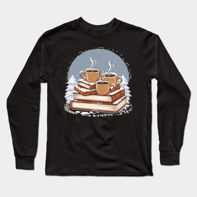 lover book coffee with snow life Long Sleeve T-Shirt by SR8891