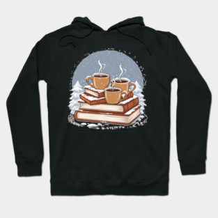 lover book coffee with snow life Hoodie