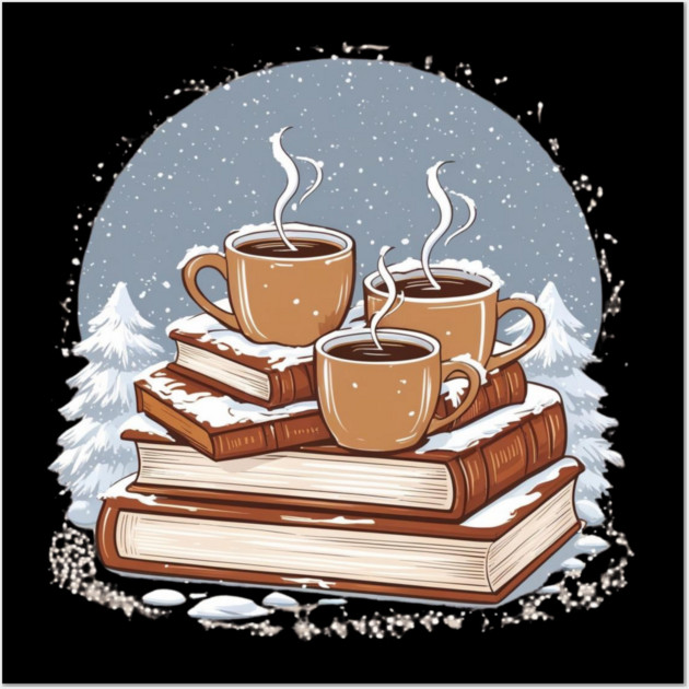 lover book coffee with snow life Wall Art by SR8891