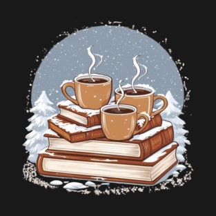 lover book coffee with snow life T-Shirt