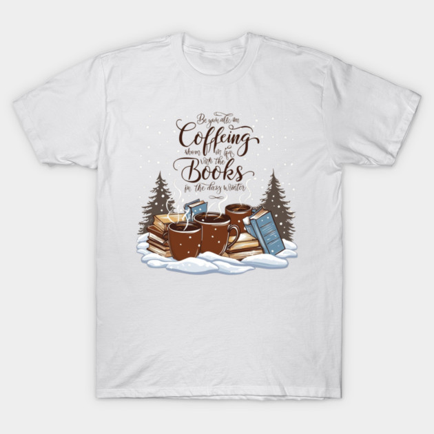 books coffee happy snow T-Shirt by SR8891