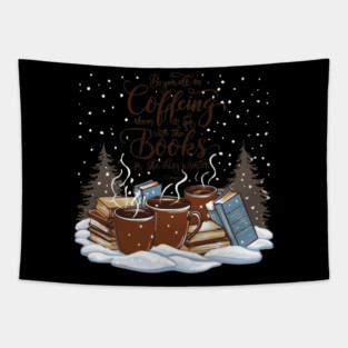 books coffee happy snow Tapestry