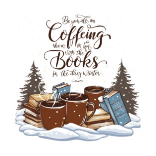 books coffee happy snow T-Shirt