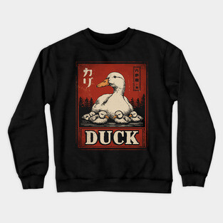 Mother Duck and her Ducklings - Ukiyo-e Style Crewneck Sweatshirt