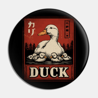 Mother Duck and her Ducklings - Ukiyo-e Style Pin