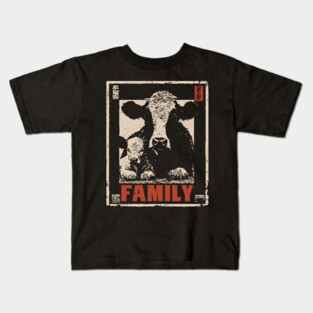Cow and her Baby Calf - Ukiyo-e Style Kids T-Shirt