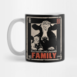 Cow and her Baby Calf - Ukiyo-e Style Mug